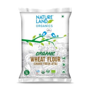 Natureland Organics Whole Wheat Flour 5 Kg - Organic Wheat Flour