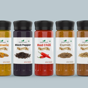 Mixed Spice Powder Set (Turmeric, Black Pepper, Red Chili, Cumin, Coriander)